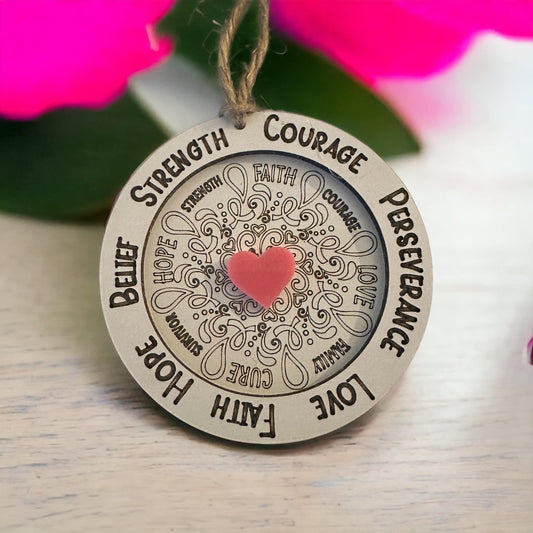 Strength Courage Hope Breast Cancer Ornament