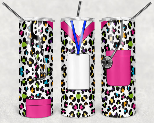 Multicolor Cheetah Scrubs 20 oz Tumbler