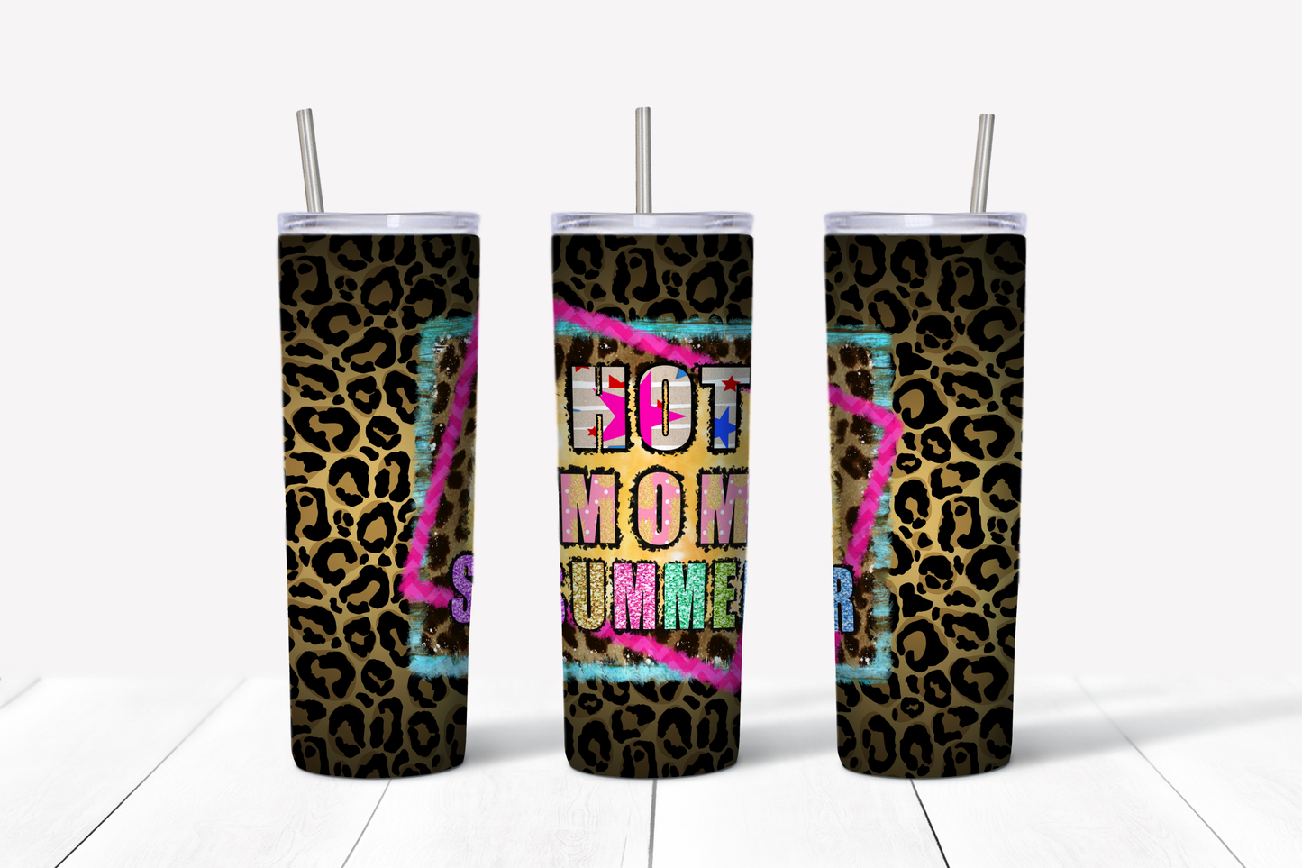 Hot Mom Summer (Leopard) 20 oz Tumbler
