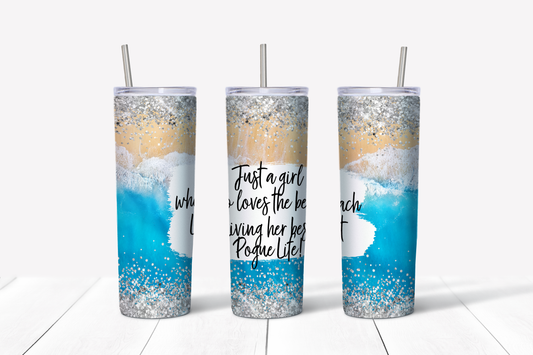 Just a Girl Who Loves the Beach Digital Tumbler Design