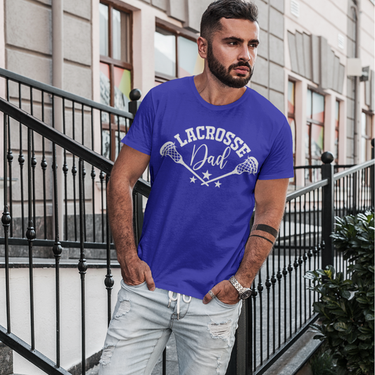 Lacrosse Dad White Print Tee