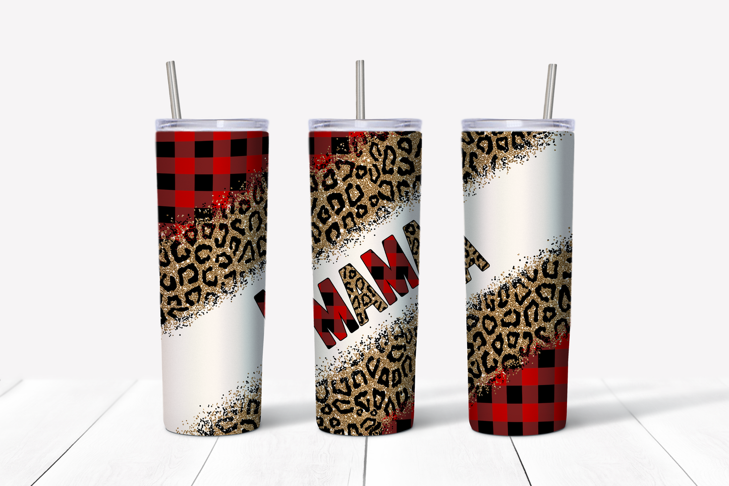 Mama Buffalo Plaid 20 oz Tumbler