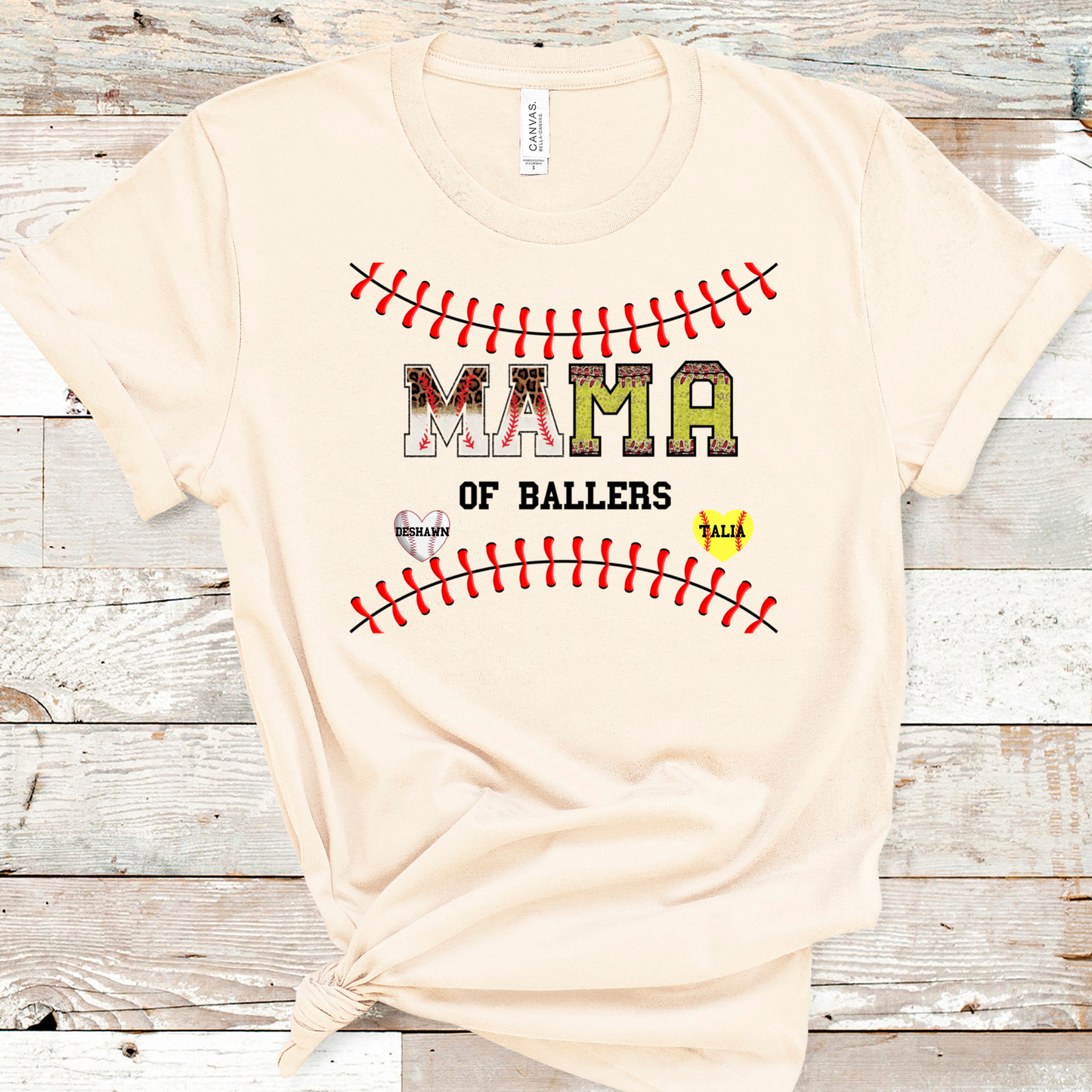 Personalized Baseball and Softball Mama Tees