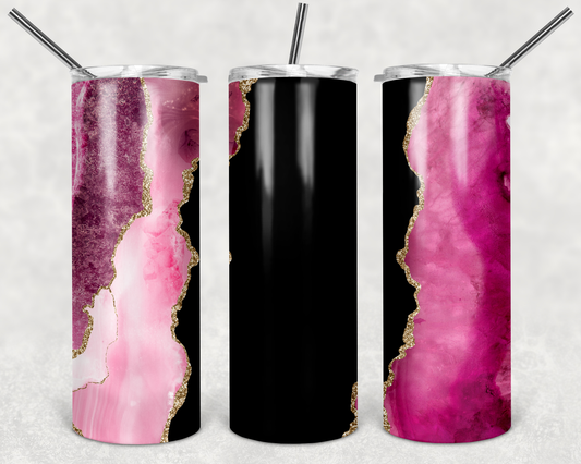 Pink Black Gold 20 oz Tumbler