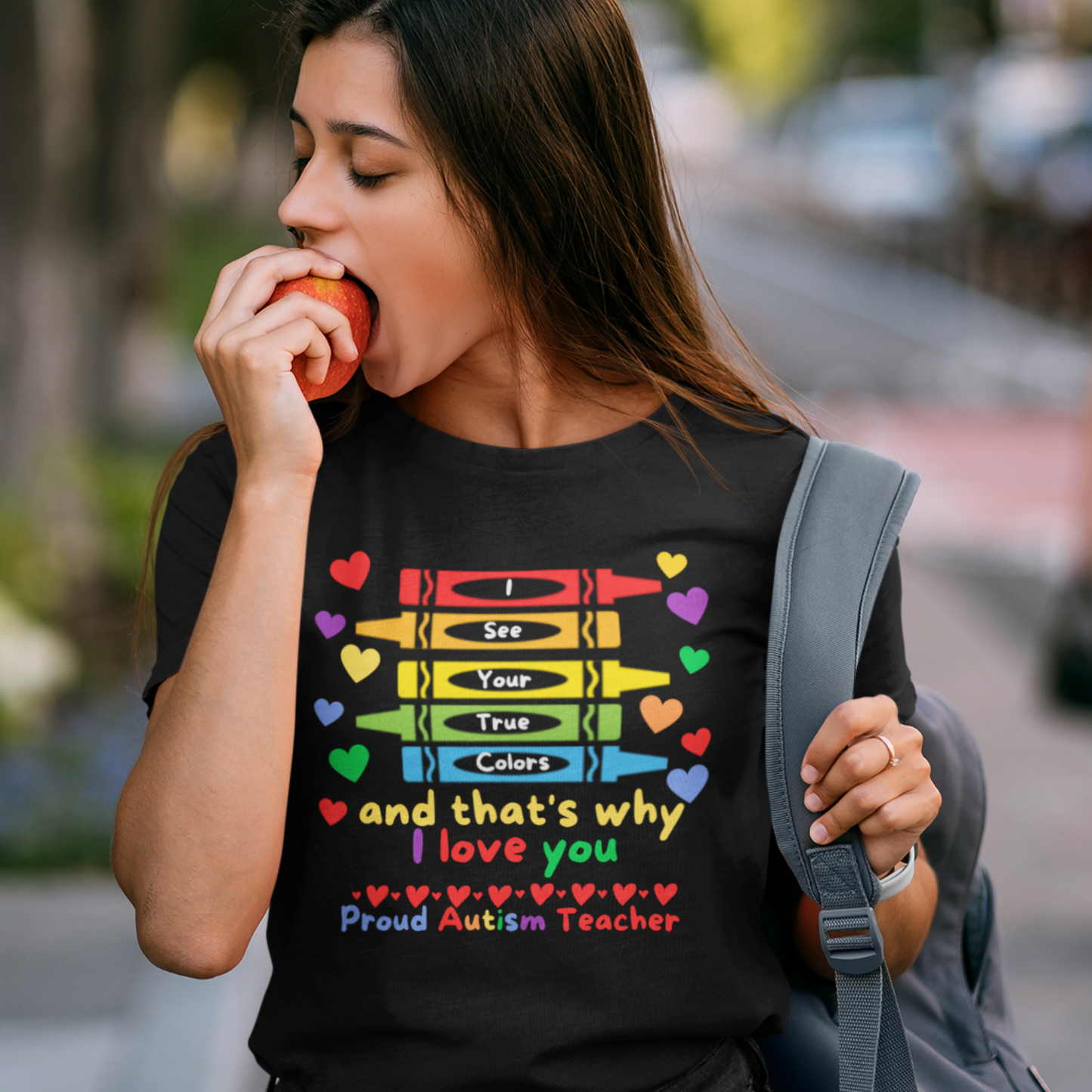 True Colors Proud Autism Teacher Tee