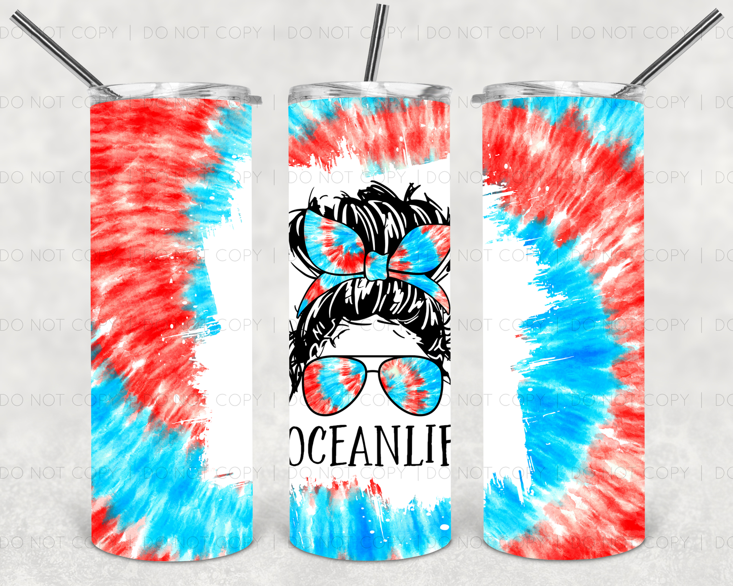 Red White and Blue Ocean Life 20 oz Tumbler
