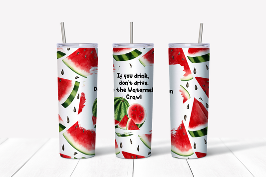 Watermelon Crawl (White) 20 oz Tumbler