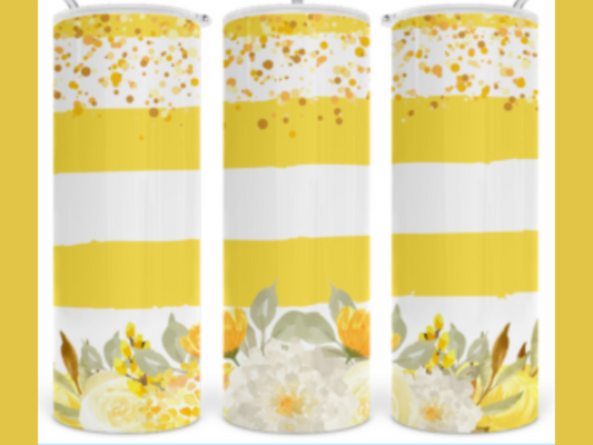 Yellow Floral 20 oz Tumbler