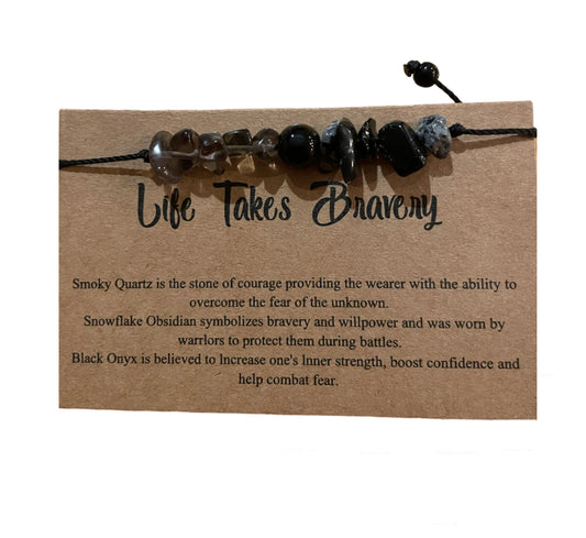 Life Takes Bravery Gemstone Bracelet