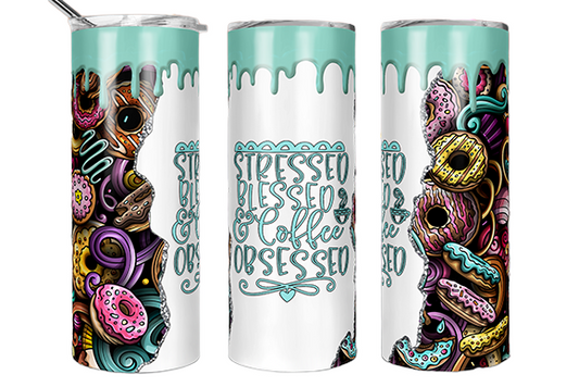 Stressed Blessed Coffee Obsessed 20 oz Tumbler