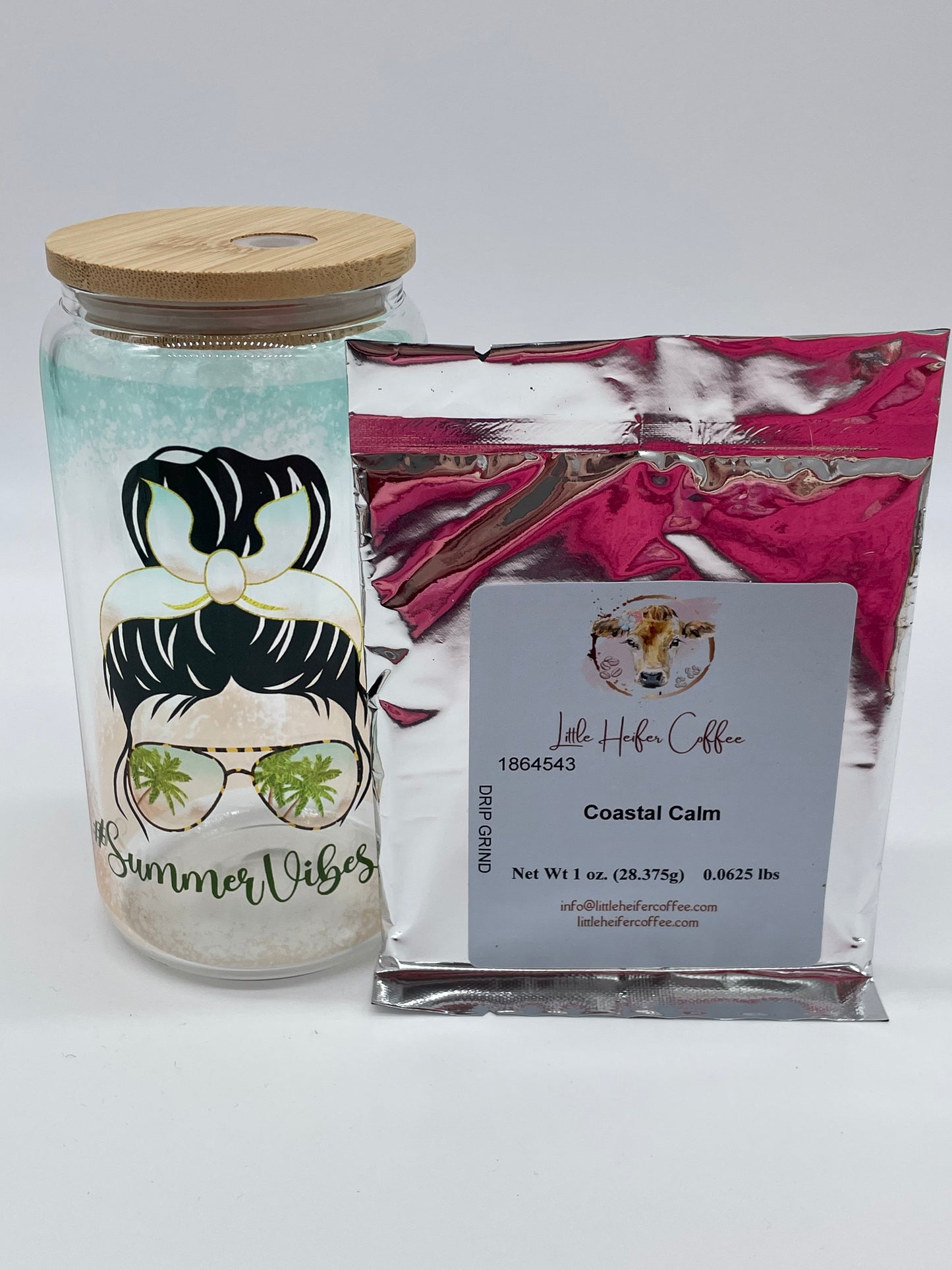 Beach Vibes 16 oz Glass Tumbler