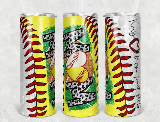 Softball Baseball Mom of Both 20 oz Tumbler