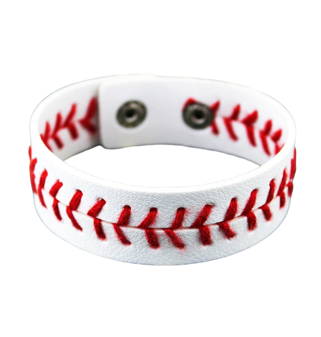 Baseball Faux Leather Cuff Bracelet