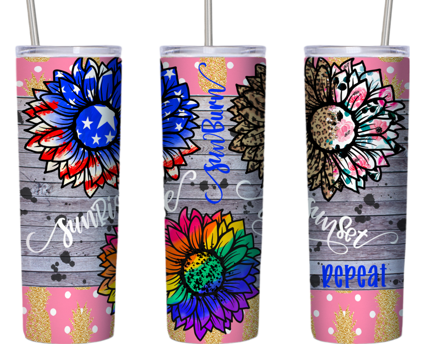 Sunrise Sunburn Sunset Repeat 20 oz Tumbler