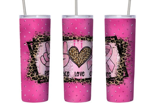 Peace Love Cure Leopard 20 oz Tumbler