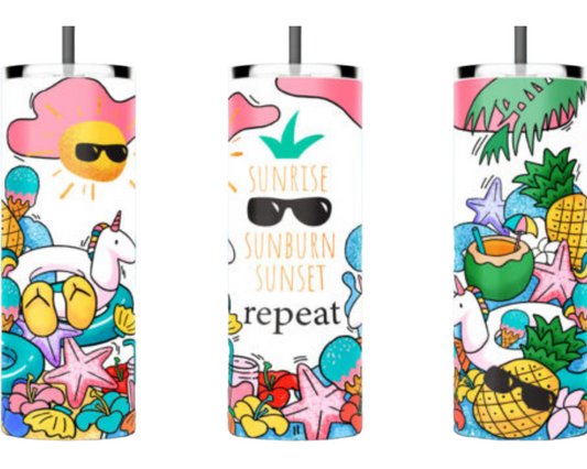 Sunrise Sunburn Sunset Repeat 20 oz Tumbler