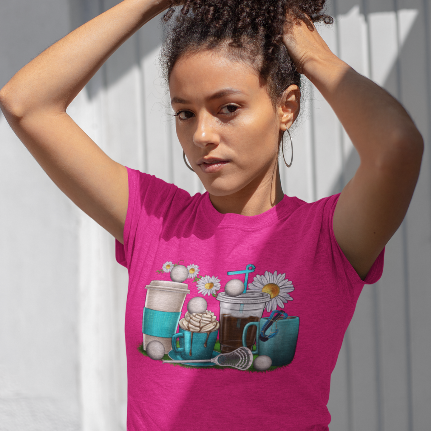 Lacrosse Daisies & Coffee Tee