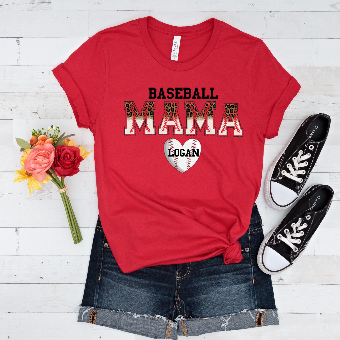 Personalized Baseball Mama Tee